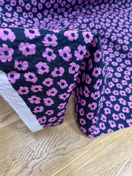 画像6: 生地:綿80ローンミラクルウェーブプリント(紺/ピンク) (6)