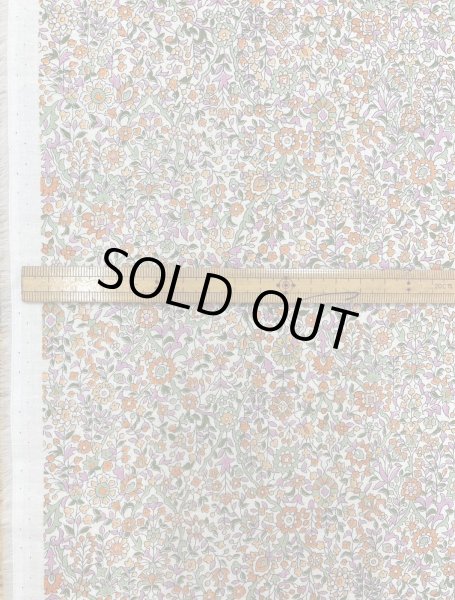 画像2: 生地:綿60ローンタンブラー小花柄プリント(オレンジ系) (2)