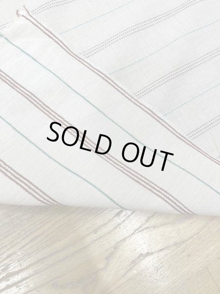 画像3: 生地：綿レーヨンリネンドビーボーダー広巾（ベージュ／茶） (3)