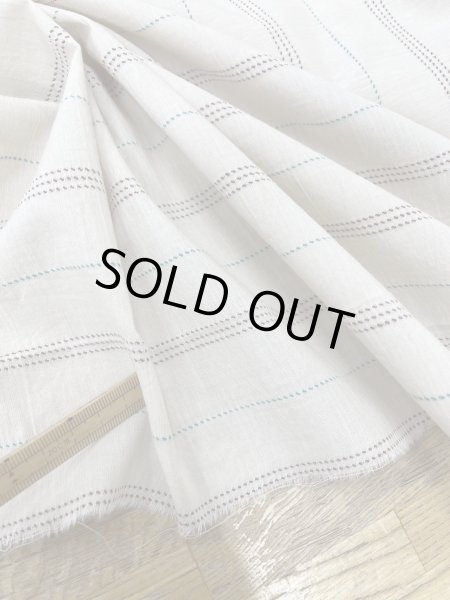 画像5: 生地：綿レーヨンリネンドビーボーダー広巾（ベージュ／茶） (5)