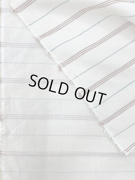 画像7: 生地：綿レーヨンリネンドビーボーダー広巾（ベージュ／茶） (7)