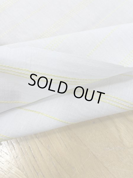 画像4: 生地:綿レーヨンリネンドビーボーダー広巾(ベージュ/黄) (4)