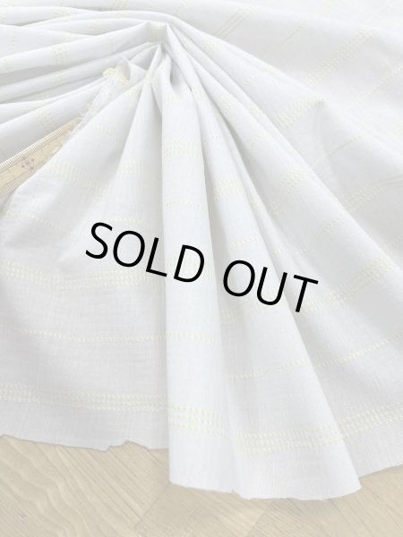 画像5: 生地:綿レーヨンリネンドビーボーダー広巾(ベージュ/黄) (5)