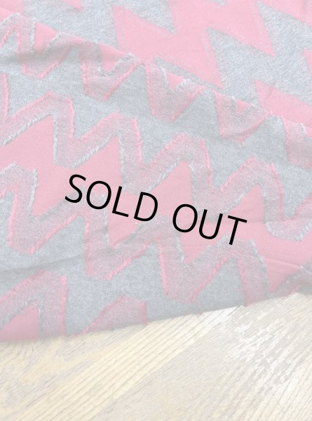 画像3: 生地:綿100%ジグザグ柄ジャガードニット(グレー/ピンク) (3)