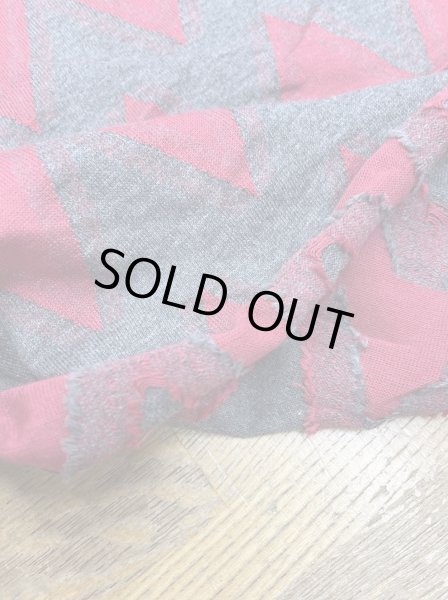 画像4: 生地:綿100%ジグザグ柄ジャガードニット(グレー/ピンク) (4)