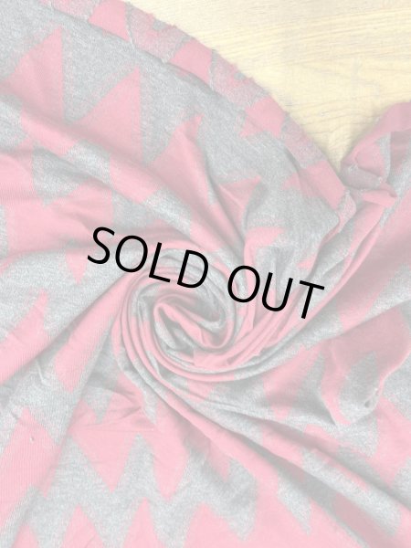 画像6: 生地:綿100%ジグザグ柄ジャガードニット(グレー/ピンク) (6)