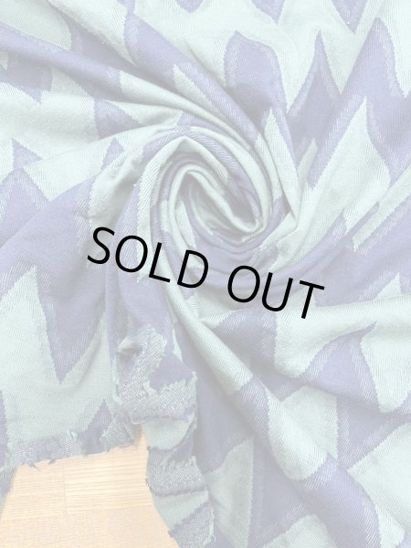 画像6: 生地:綿100%ジグザグ柄ジャガードニット(グリーン/ネイビー) (6)