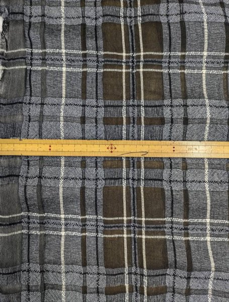 画像2: 生地：チェック柄立体ジャガード（グレー／黒） (2)