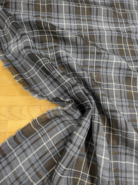 画像4: 生地：チェック柄立体ジャガード（グレー／黒） (4)