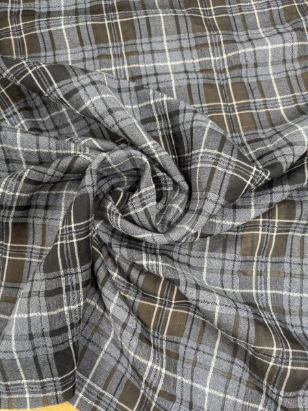 画像5: 生地：チェック柄立体ジャガード（グレー／黒） (5)