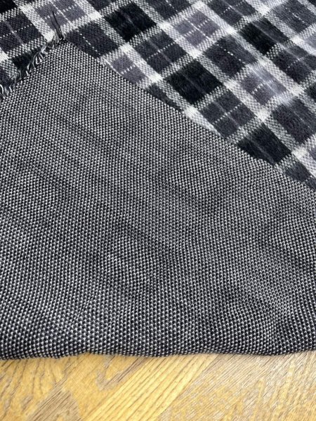 画像3: 生地:チェック柄アクリルジャガードニット(黒) (3)