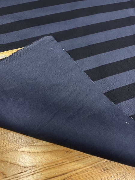 画像3: 生地:ボーダープリント綿ツイル(グレー/墨黒) (3)