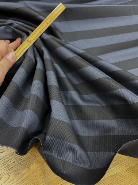 画像5: 生地:ボーダープリント綿ツイル(グレー/墨黒) (5)