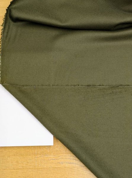 画像3: 生地:ウールサージ(オリーブグリーン) (3)