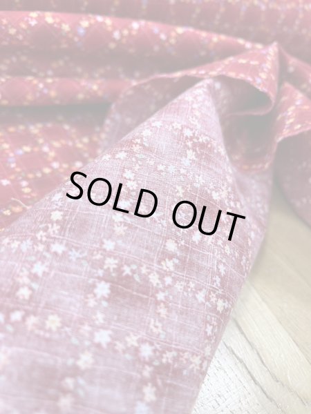 画像6: 生地:綿100%小花柄・格子・ガーデン柄プリント(赤) (6)