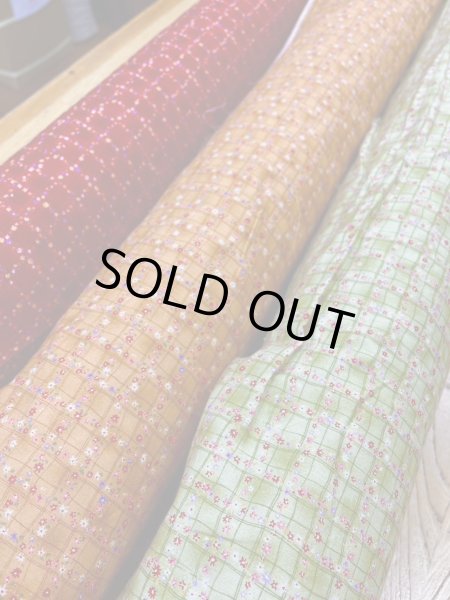 画像7: 生地:綿100%小花柄・格子・ガーデン柄プリント(赤) (7)