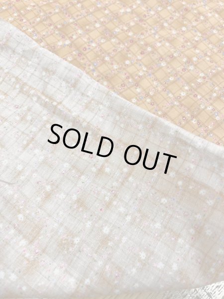 画像3: 生地：綿100％小花柄・格子・ガーデン柄プリント（オレンジ） (3)