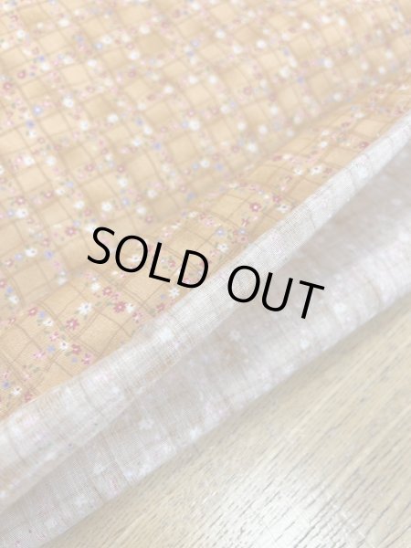 画像4: 生地：綿100％小花柄・格子・ガーデン柄プリント（オレンジ） (4)