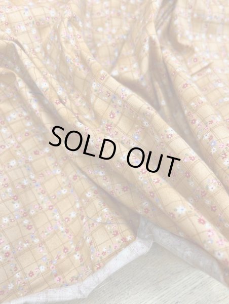 画像5: 生地：綿100％小花柄・格子・ガーデン柄プリント（オレンジ） (5)