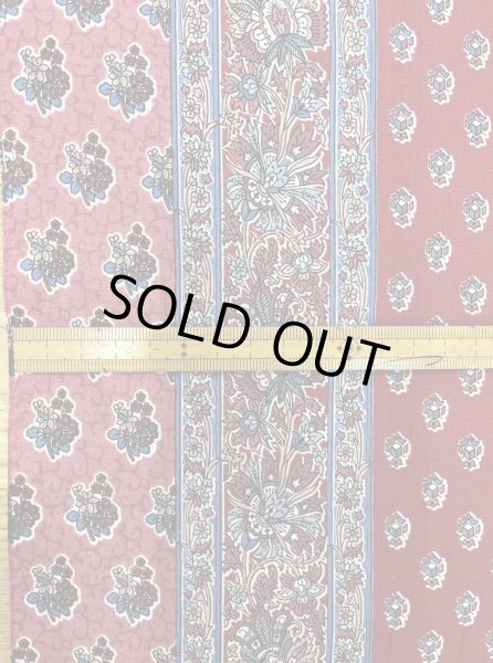 画像2: 生地:綿100%ソレイアード風パッチストライププリント(赤系) (2)