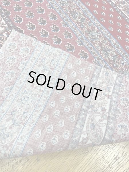 画像3: 生地:綿100%ソレイアード風パッチストライププリント(赤系) (3)