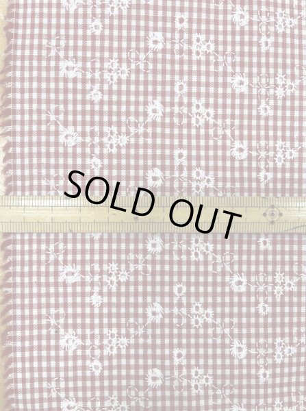 画像2: 生地:綿50%ポリエステル50%発砲プリントギンガムチェック(赤) (2)