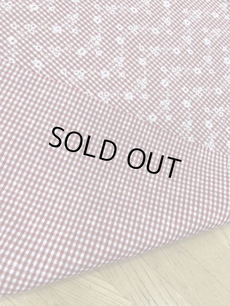 画像3: 生地:綿50%ポリエステル50%発砲プリントギンガムチェック(赤) (3)