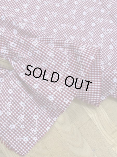 画像5: 生地:綿50%ポリエステル50%発砲プリントギンガムチェック(赤) (5)