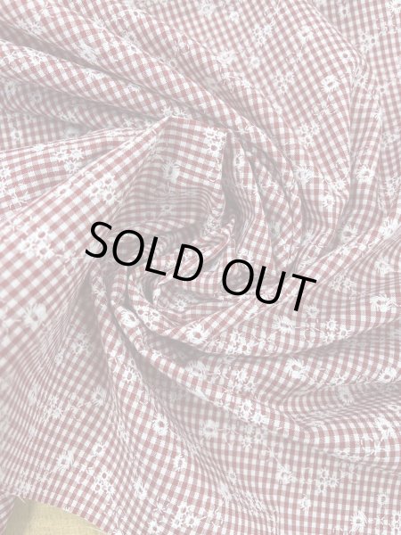 画像6: 生地:綿50%ポリエステル50%発砲プリントギンガムチェック(赤) (6)