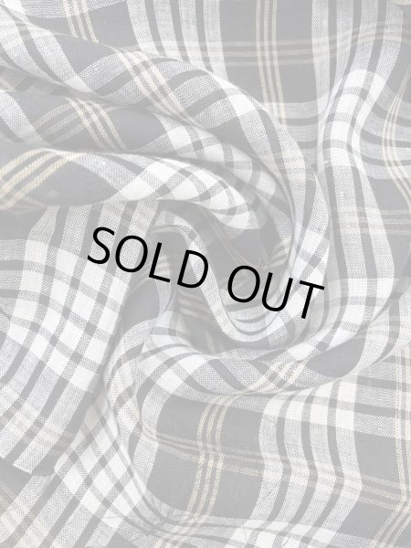 画像6: 生地:麻100%チェック柄プリント(紺系) (6)