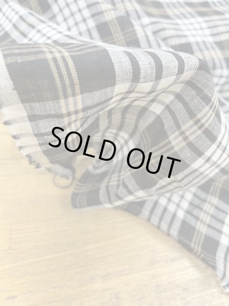 画像7: 生地:麻100%チェック柄プリント(紺系) (7)