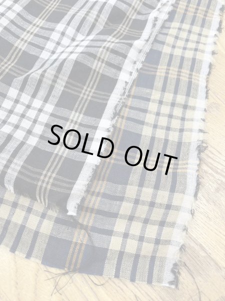 画像8: 生地:麻100%チェック柄プリント(黄系) (8)