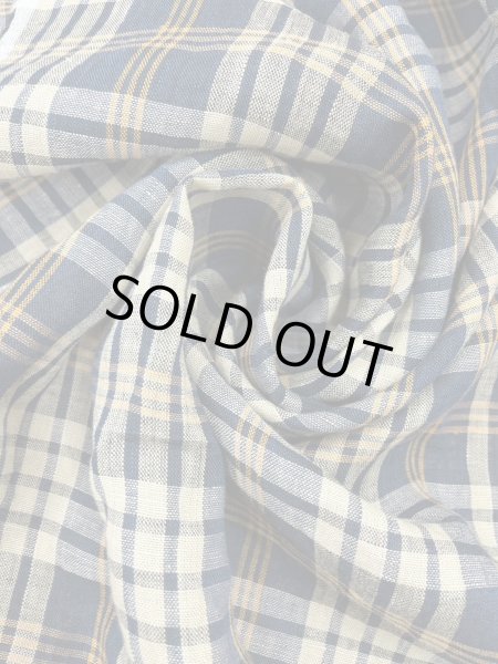 画像6: 生地:麻100%チェック柄プリント(黄系) (6)