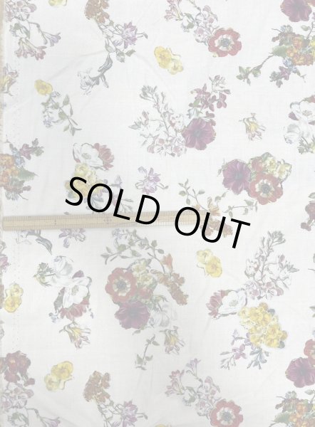 画像2: 生地：綿100％クラシックフラワープリント（クリーム地） (2)