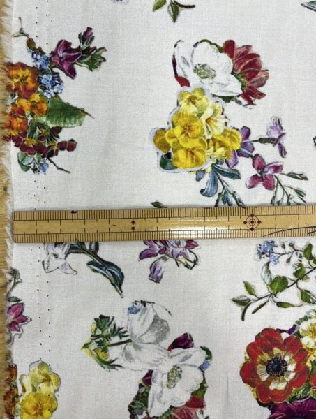 画像3: 生地:綿100%クラシックフラワープリント(クリーム地) (3)