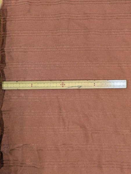 画像2: 生地:綿ボーダー透かし模様入りニット(テラコッタ) (2)