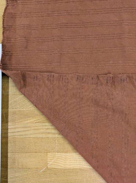 画像3: 生地:綿ボーダー透かし模様入りニット(テラコッタ) (3)