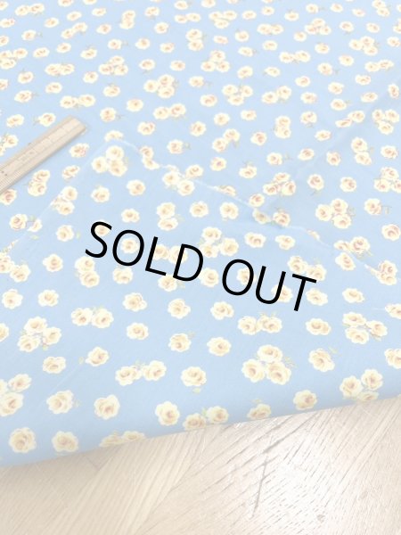 画像3: 生地:綿100% 花柄プリント(ブルー/黄色) (3)