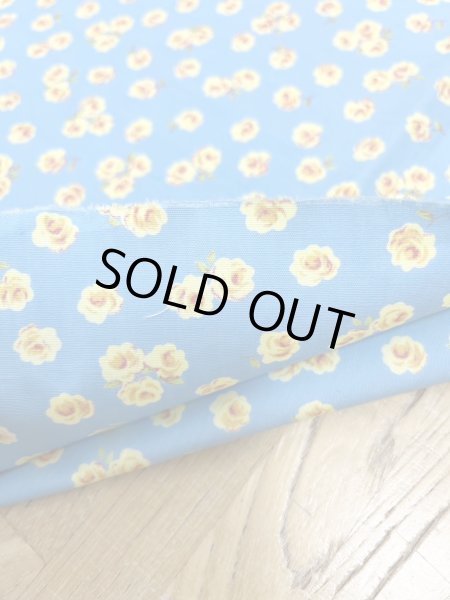 画像4: 生地:綿100% 花柄プリント(ブルー/黄色) (4)