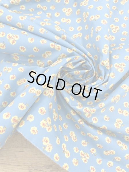 画像6: 生地:綿100% 花柄プリント(ブルー/黄色) (6)