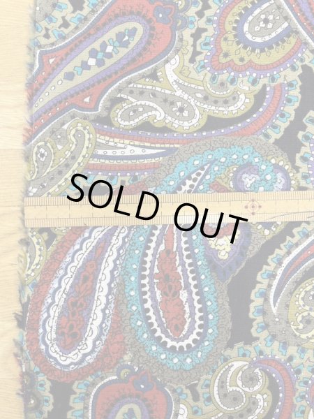 画像2: 生地:綿100% ペイズリー柄プリント(黒地) (2)