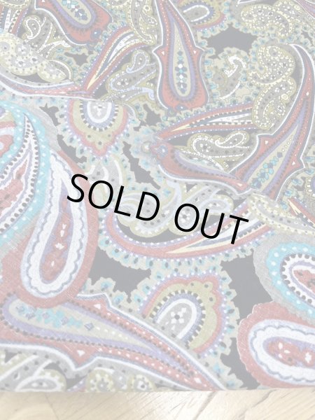 画像3: 生地:綿100% ペイズリー柄プリント(黒地) (3)