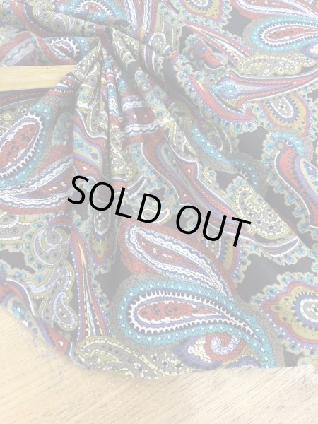 画像4: 生地:綿100% ペイズリー柄プリント(黒地) (4)