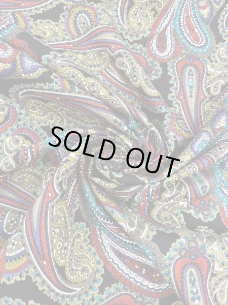 画像5: 生地:綿100% ペイズリー柄プリント(黒地) (5)