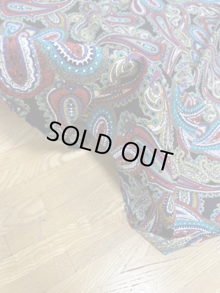 画像7: 生地:綿100% ペイズリー柄プリント(黒地) (7)