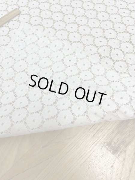 画像3: 生地:綿ナイロン混 サークルドット柄ラッセルレース生地(クリーム) (3)