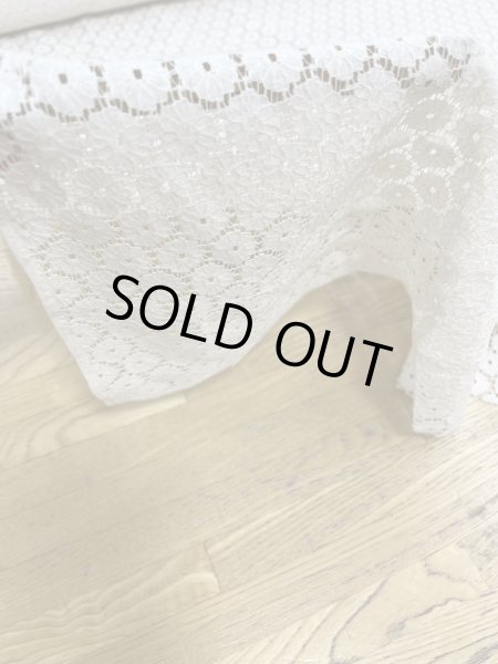 画像6: 生地:綿ナイロン混 サークルドット柄ラッセルレース生地(クリーム) (6)