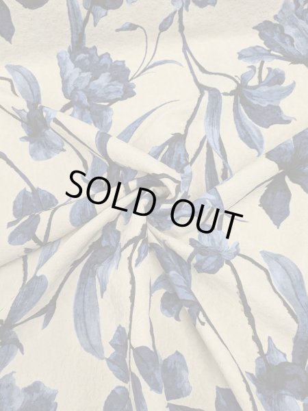 画像5: 生地:大柄フラワープリントジャガード(アイボリー地)  (5)