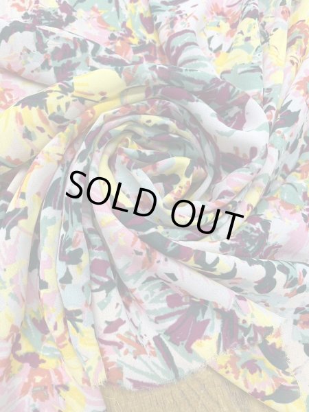 画像6: 生地：手描き風 花柄 ポリエステルプリント  (6)