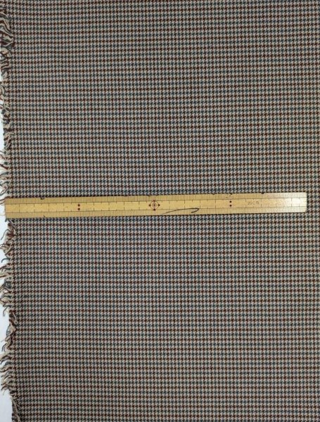 画像2: 生地:ポリエステルステッチ ガンクラブチェック ウールライク (青×茶) (2)